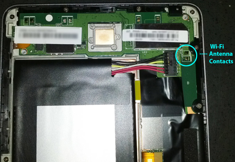 Nexus 7 - Screen Flicker Fix - 1 Wi-Fi Antenna Contacts