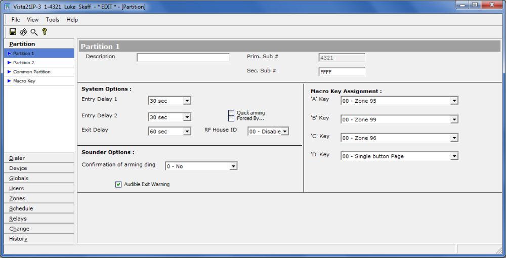 Downloading to a Ademco Security Panel using Honeywell Compass Software
